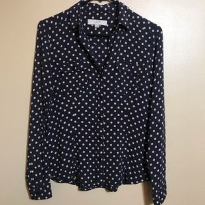 LOFT Polka Dot Long-Sleeve Blouse